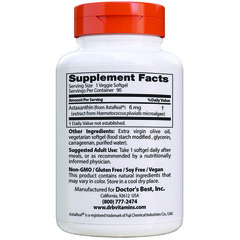 Doctor's Best, Astaxanthin with AstaReal, 6 mg, 90 Veggie Softgels