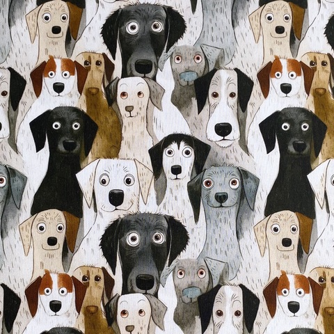 СОБАЧКИ, 100% хлопок Handmade Fabrics