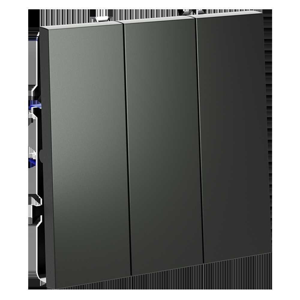 Выключатель встраиваемый Voltum S70 трехклавишный 10А, (титан) VLS030106