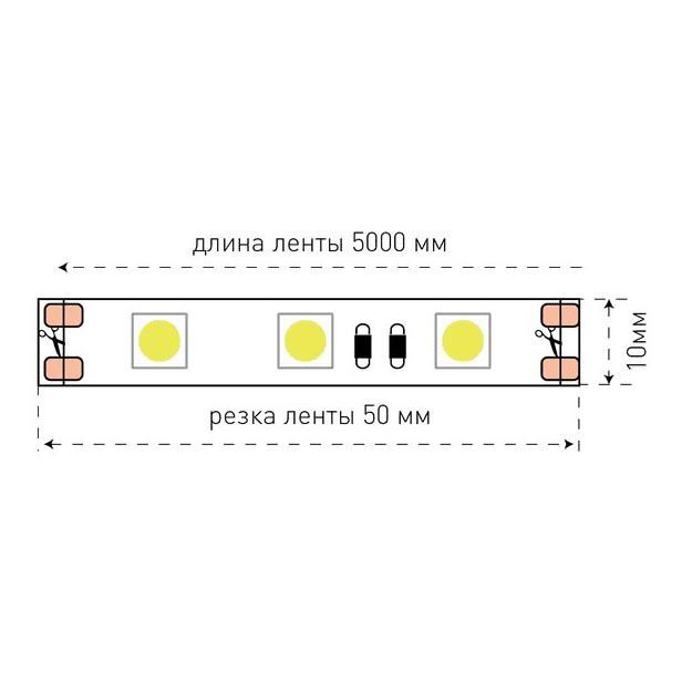 Светодиодная лента SWG 14,4W/m 60LED/m 5050SMD красный 5M 002336