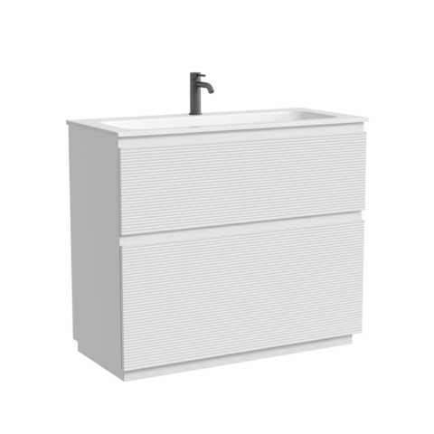FL100FW Тумба напольная SANCOS Folk 995х445х850, два ящика с доводчиками, Bianco