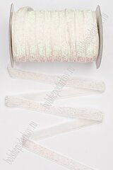 Лента с люрексом (1см*18,29м), Белый хамелеон (28), 1 шт.