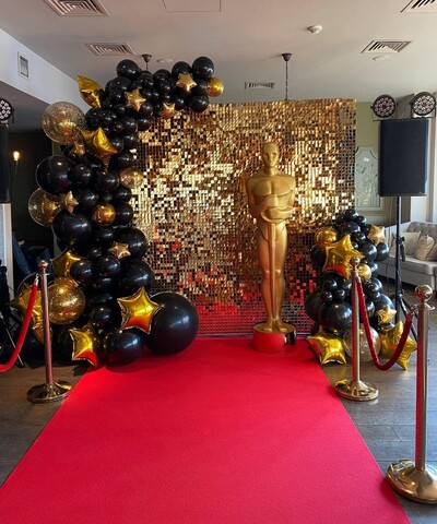 Фотозона из шаров и пайеток Оскар Голливуд