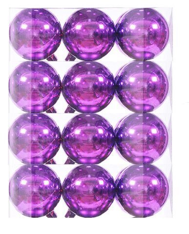 Набор шаров 3см 12шар 1цв, однотонные цветные, глянец в пл упак 00010-1D