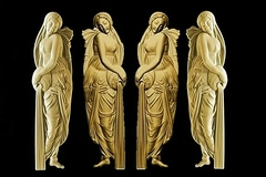 Силиконовый молд № 444 Девушки с кувшинами 2 шт зеркальные