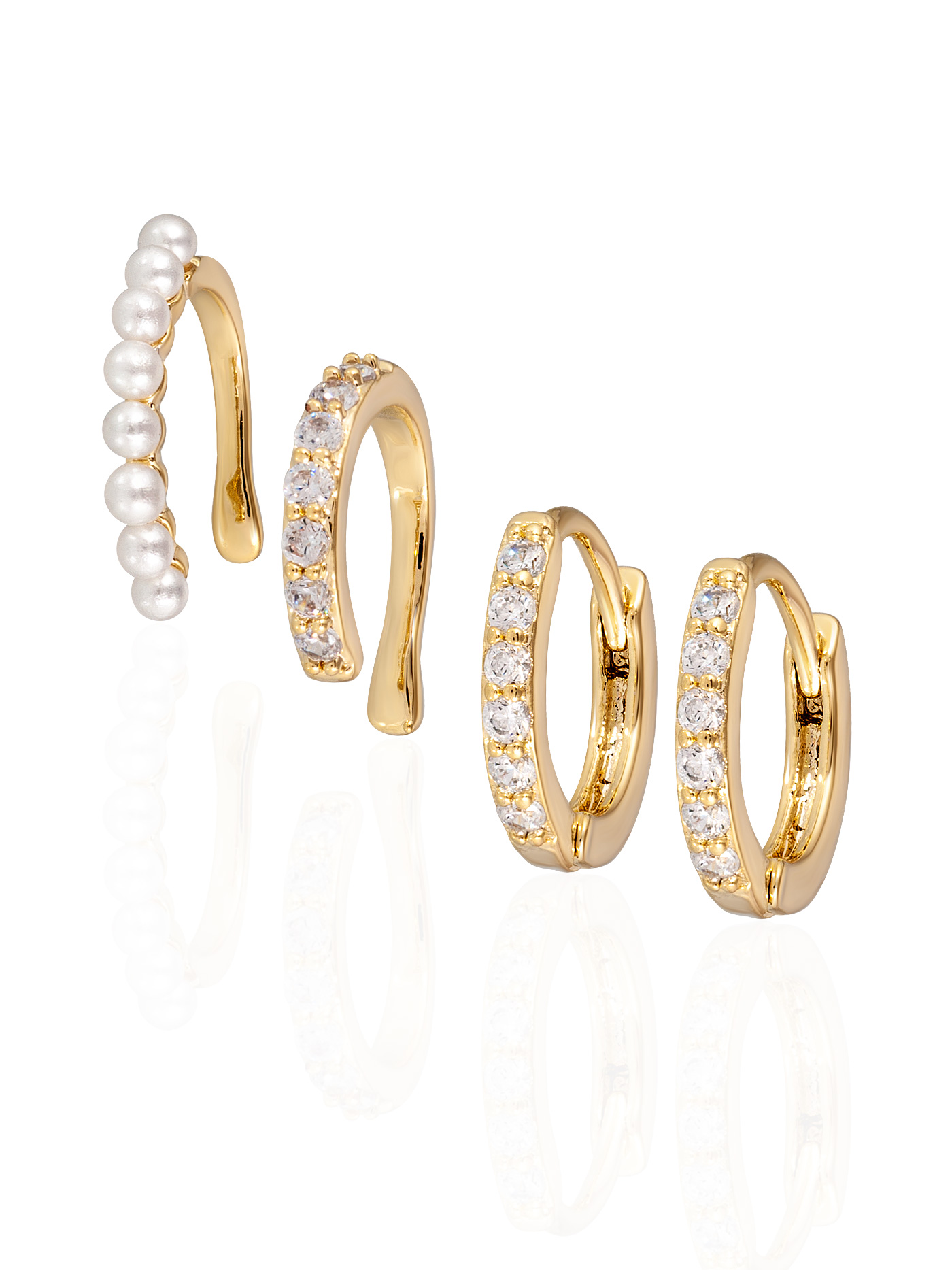 Набор серьги и каффы 4 шт