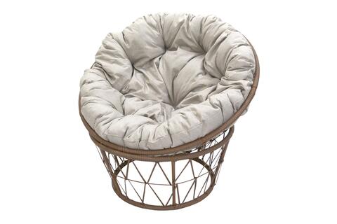 Кресло для отдыха Garden Story Папасан ротанг искусственный 1уп. ( бежевый, подушка бежевая) (В)