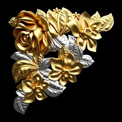 Силиконовый молд Угол цветочный левый