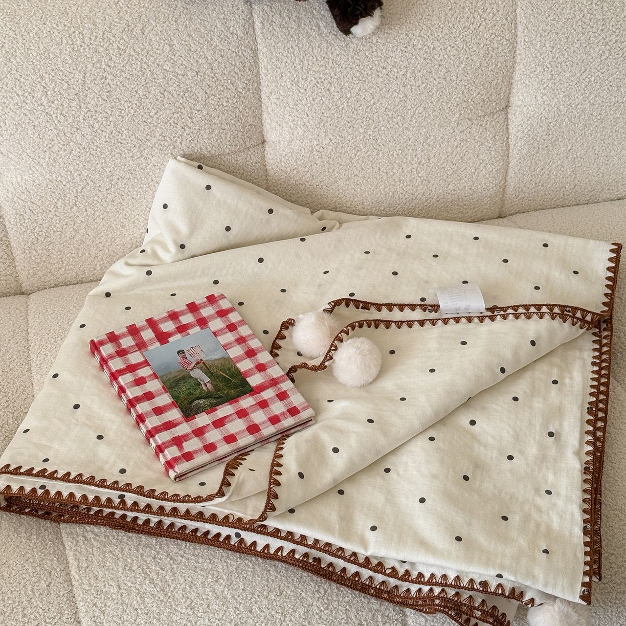 ZEPHYR HOME Одеяло летнее 150х200 Полуторка Бежево Коричневый Горошек