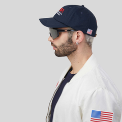 Бейсболка Alpha Industries Nasa Worm Logo Cap Rep. Blue (Синяя)