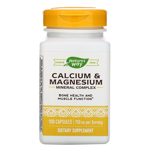 Nature's Way, Calcium & Magnesium Mineral Complex, 750 mg, 100 Capsules