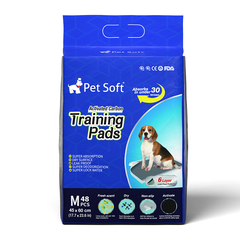 Pet Soft одноразовые впитывающие пеленки для животных c угольным фильтром и липким стикером М 48шт