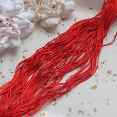Шнур нейлоновый для плетения браслетов, красный, 1 мм, 1 метр, ШН011