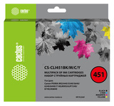 Картридж струйный Cactus CS-CLI451BK, M, C, Y черный, голубой, желтый, пурпурный набор (40.8мл) для Canon MG6340, 5440, IP7240