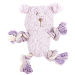 AROMADOG игрушка для собак Собачка с канатами 15 см с пищалкой, сиреневый