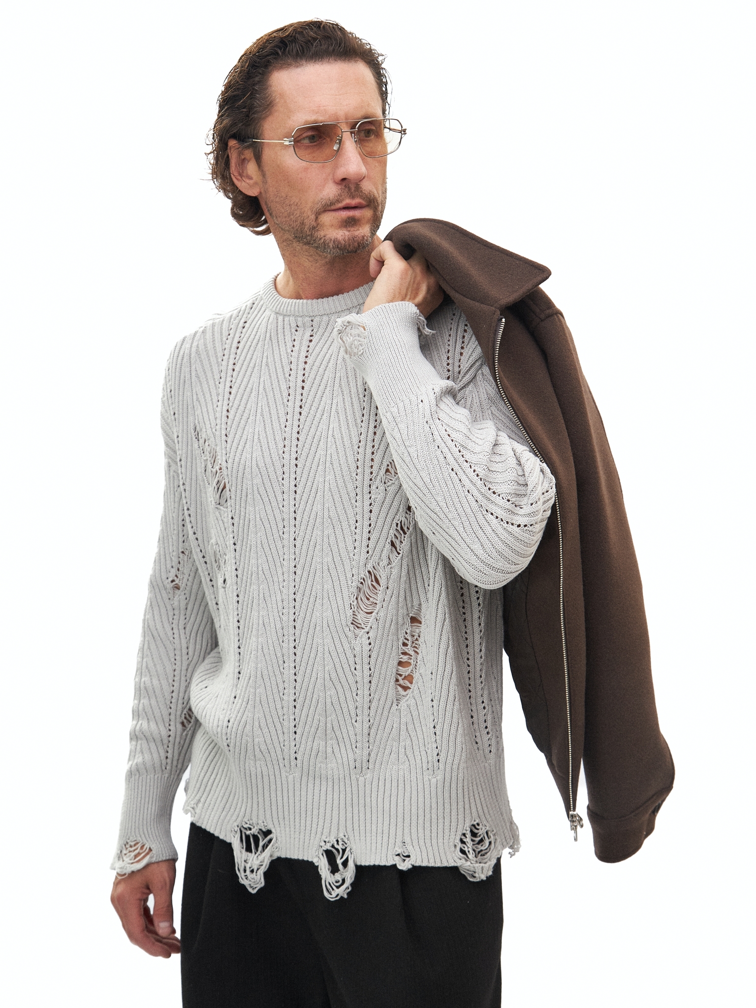 Светло-серый хлопковый свитер Birthday