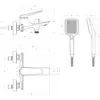 Cezares LINER-VD-GM LINER-VD-GM Смеситель для ванны и душа однорычажный  в комплекте с ручным душем, шлангом и держателем, исполнение оружейная сталь