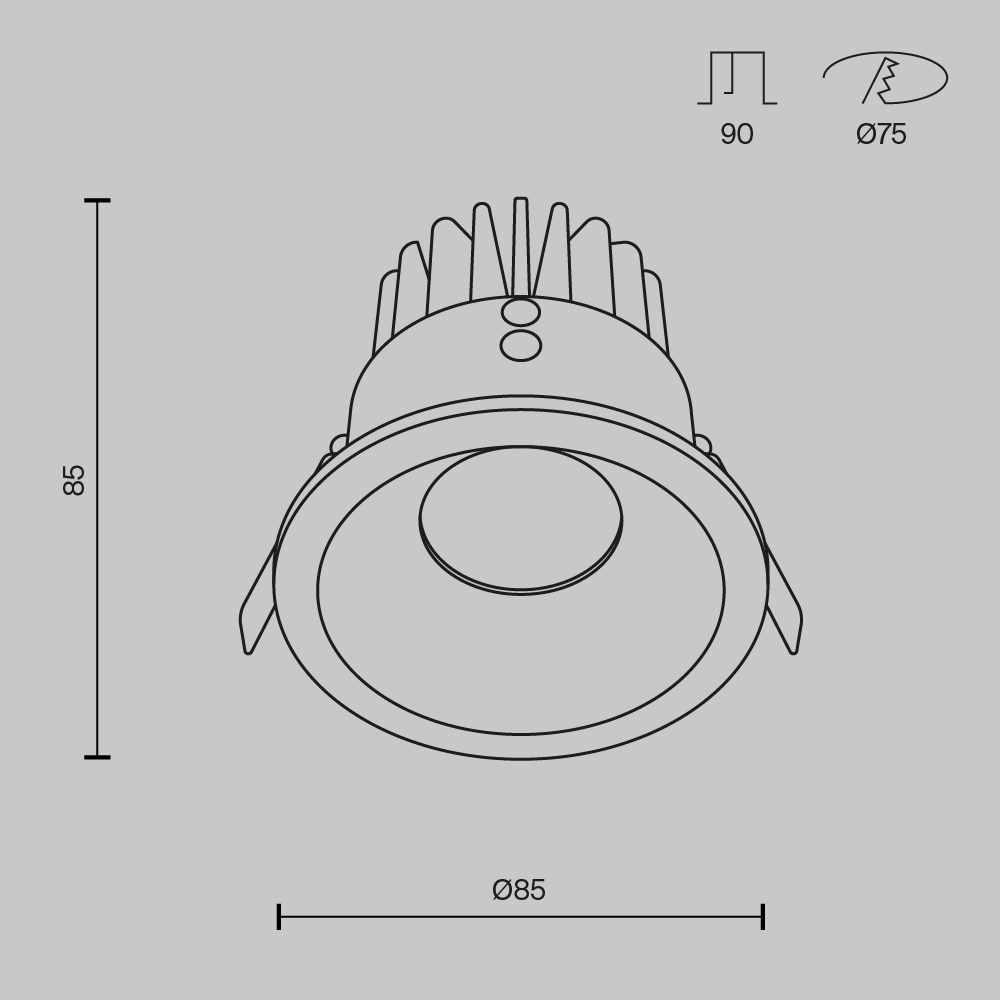Встраиваемый светильник Maytoni Technical Downlight DL034-01-12W2.7K-B