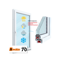 Пластиковое окно одностворчатое 70 мм 5 камер 3 стекла