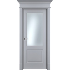 Межкомнатная дверь Нафта 2 эмаль RAL 7047 со стеклом