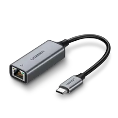 Адаптер Ethernet UGREEN CM199 (50737) USB-C to Ethernet Adapter, серый космос