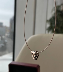 780124- Изящное колье ГОЛОВА ПАНТЕРЫ из серебра 925 пробы в позолоте