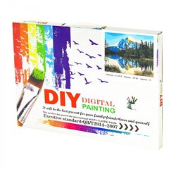 
          Картина по номерам Alingar, 30х40 см, 18 цветов, с акриловыми красками, холст на подрамнике, "Гора на озере"