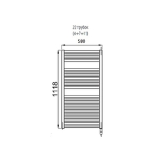 Электрический полотенцесушитель IRSAP ARES ELECTRIC-HEATER H 1118-580 черный матовый