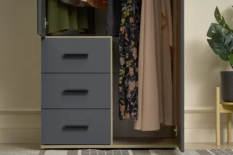 Шкаф 2-х створчатый Вегас ШК-03 дуб каньон / графит