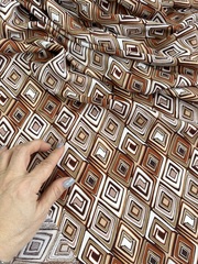 Вискоза штапель Коричневый ромб