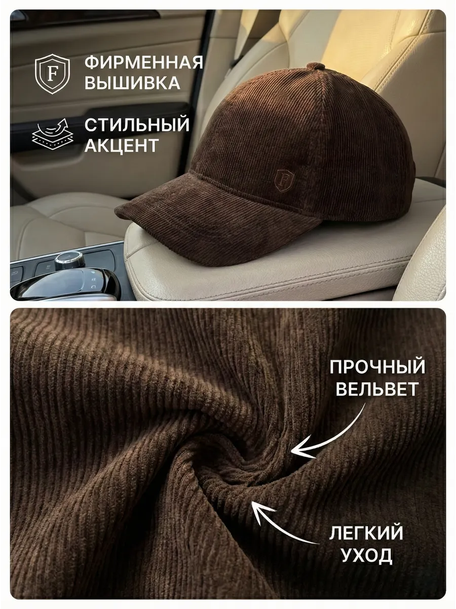 Бейсболка летняя вельвет весенняя