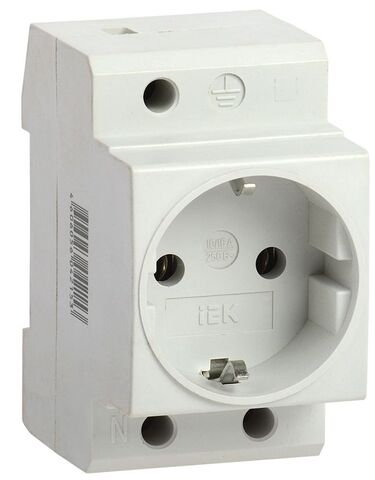 Розетка РАр10-3-ОПс заземлением на DIN-рейку IEK