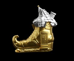 Силиконовый молд № 417 Домик башмак 2 D ( серия домики для гномов и фей)