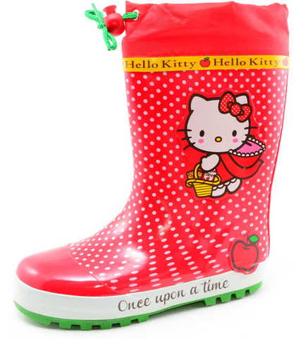 Резиновые сапоги для девочек утепленные Хелло Китти (Hello Kitty), цвет красный. Изображение 1 из 11.