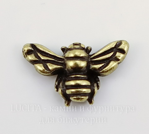 Бусина TierraCast "Пчела" 15х9 мм (цвет-античная латунь)