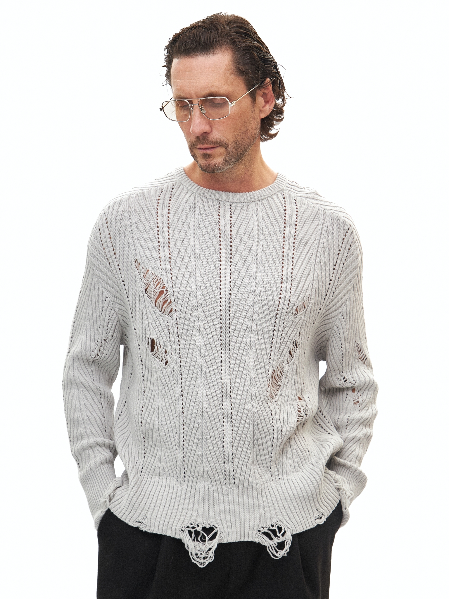 Светло-серый хлопковый свитер Birthday