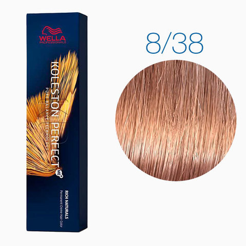 Wella Koleston Rich Naturals 8/38 (Светлый блонд золотисто-жемчужный Золотая умбра) - Стойкая краска для волос