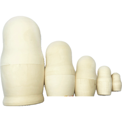 Матрешка без росписи 5 кукольная большая. Высота самой большой куклы 18см