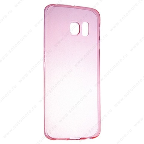 Накладка силиконовая ультра-тонкая для Samsung Galaxy S6 Edge G9250 прозрачно-красный