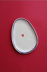 ZORCA Десертная тарелка с полоской и сердцем/тарелка для украшений