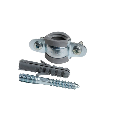 Купить Комплект\Хомут сантехнический со шпилькой 8х80 и дюбелем д\труб 2 (58-64мм) Гайка М8 (серый) недорого со склада в Хабаровске, Якутске, Владивостоке, Южно-Сахалинске, Благовещенске