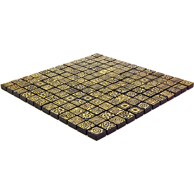 ETH-3 Мозаика для кухонного фартука Skalini Ethniс золотой квадрат