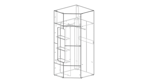 Шкаф угловой с открытыми полкам 