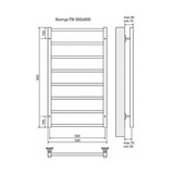 Полотенцесушитель электрический Terminus Контур П8 500x900, ТЭН HT-1 300W, левый/правый