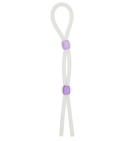 Прозрачное эрекционное кольцо-лассо SILICONE LASSO COCK RING DUAL BEADS - NMC 170055