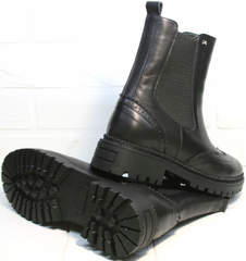 Ботинки челси женские черные Jina 7113 Leather Black.