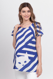 Блузка для беременных 08676 синий-белый