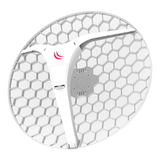 MikroTik LHG XL 2 with 21dBi 2.4GHz antenna, Dual Chain 802.11bgn wireless, 650MHz CPU, 64MB RAM, 1 x LAN, POE, PSU, pole mount, RouterOS L3