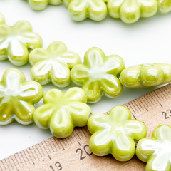 Бусина Цветок, керамика, цвет яблочный, размер 18*17 мм, цена за 1 шт