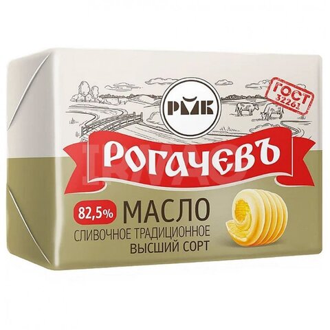 Масло сливочное Традиционное в/с, 82,5%, Рогачев, 160 гр.